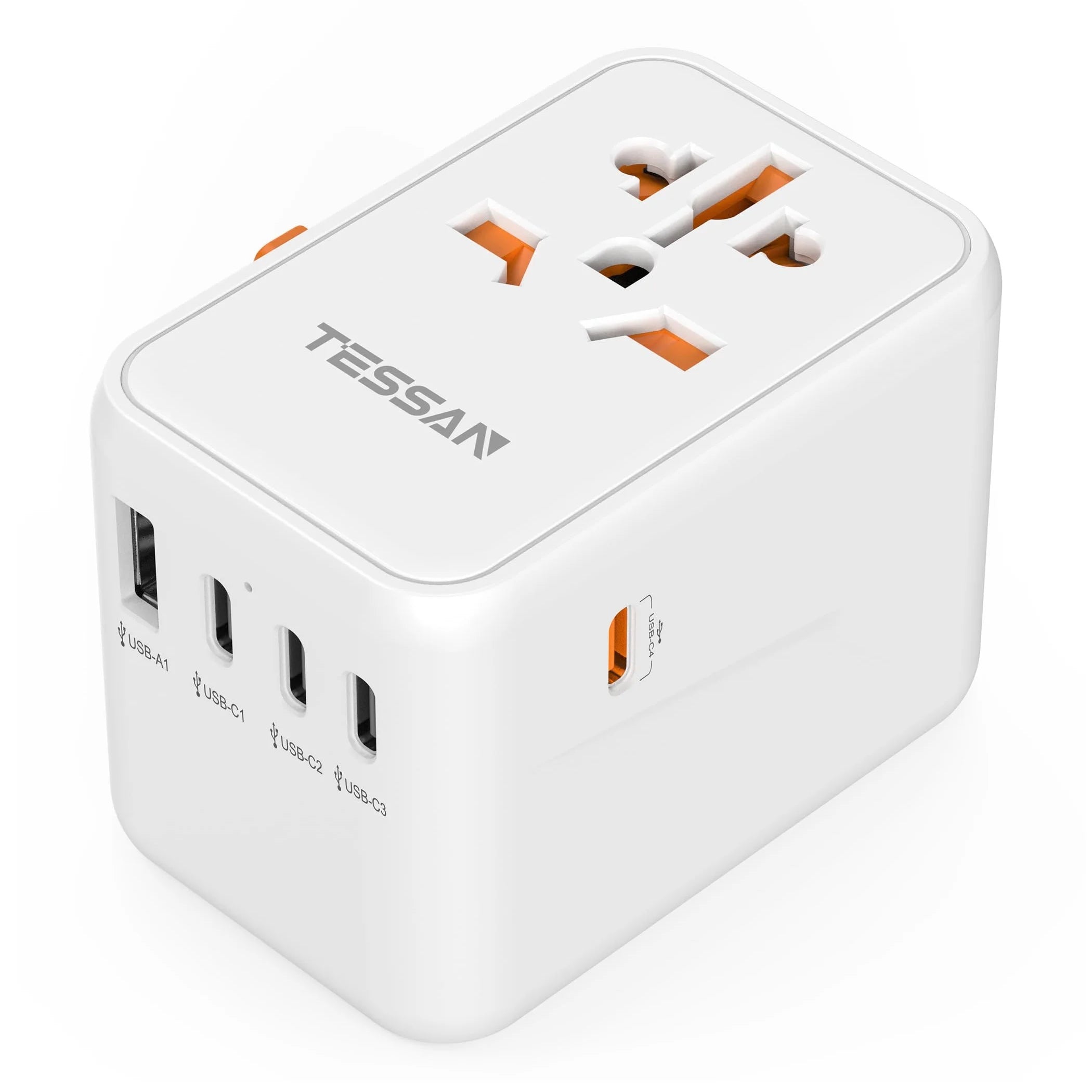 TESSAN 100W GaN Universal Travel Adapter – Fast Charging USB & Type-C Power Adapter for EU/UK/US/AU!