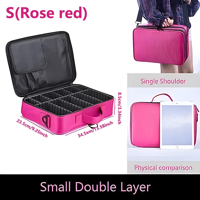 Professional Large Capacity Makeup Case – Travel Beauty Cosmetic Organizer & Nail Tool Box