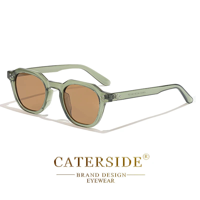 CATERSIDE Retro Polarized Sunglasses Men Ultralight TR90 Frame Polygon Women Sun Glasses Outdoor High Quality Travel Eyewear