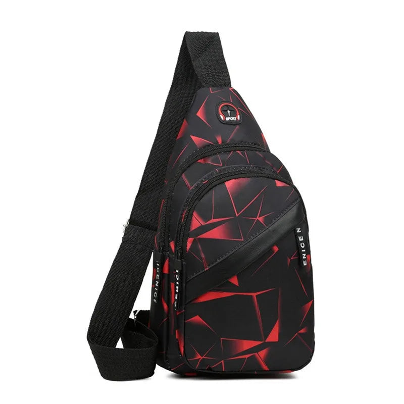 Oxford Cloth Casual Crossbody Bag – Unisex Sports Travel Outdoor Backpack, Lightweight Lovers Chest Shoulder Bag