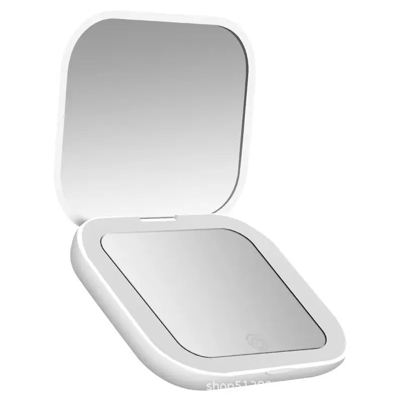 Mini LED Folding Makeup Mirror – Portable Magnifying Compact Mirror for Travel & Beauty