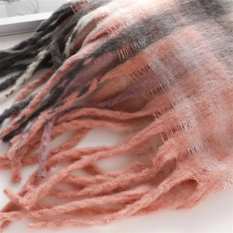 Ultra-Soft Korean Winter Cashmere-Feel Scarf – Thick, Warm & Stylish Tassel Shawl for Men & Women!