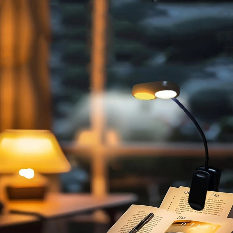 Portable LED Book Light – Eye Protection 360° Clip-On Desk Lamp for Reading, Travel & Bedroom