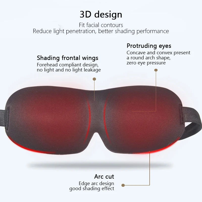 3D Sleep Mask Natural Sleeping Eye Mask Eyeshade Cover Shade Eye Patch Soft Portable Blindfold Travel Eye Shade Sleeping Aid