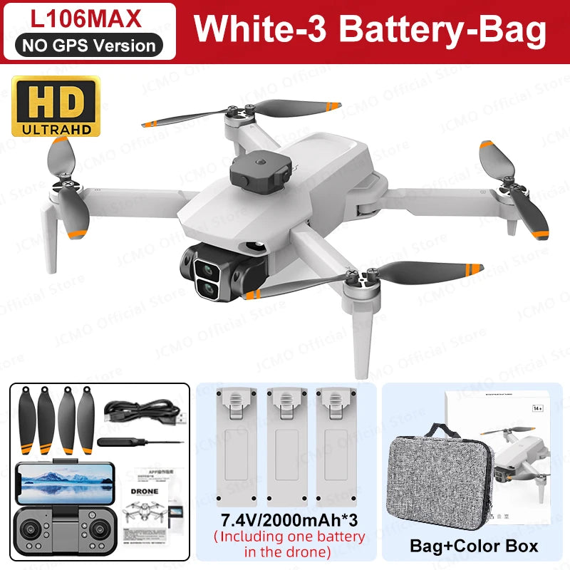 L106 MAX Brushless Dual Camera Drone – 360° Obstacle Avoidance, 2.4GHz RC Quadcopter with HD Camera