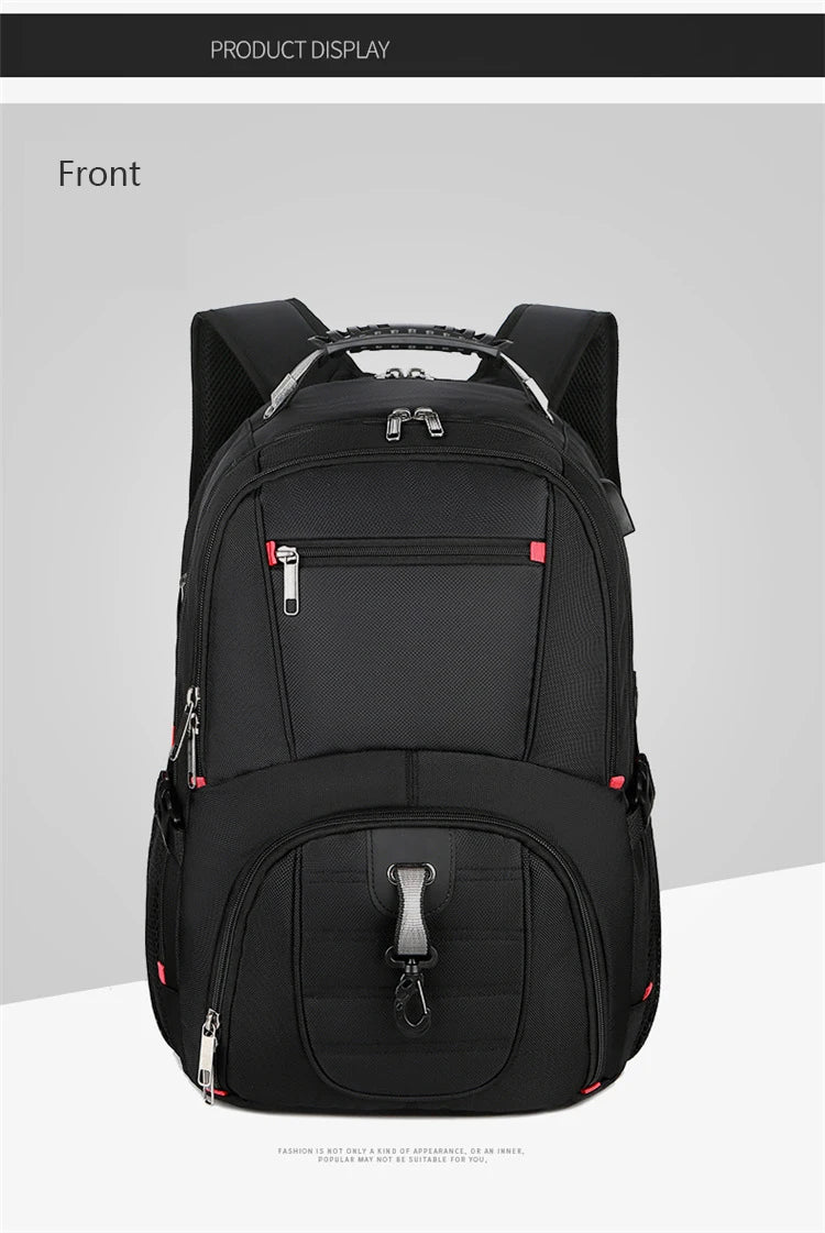 Swiss Multifunctional 17-Inch Laptop Backpack – Durable Travel & College Bag with USB Charging & Water Resistance