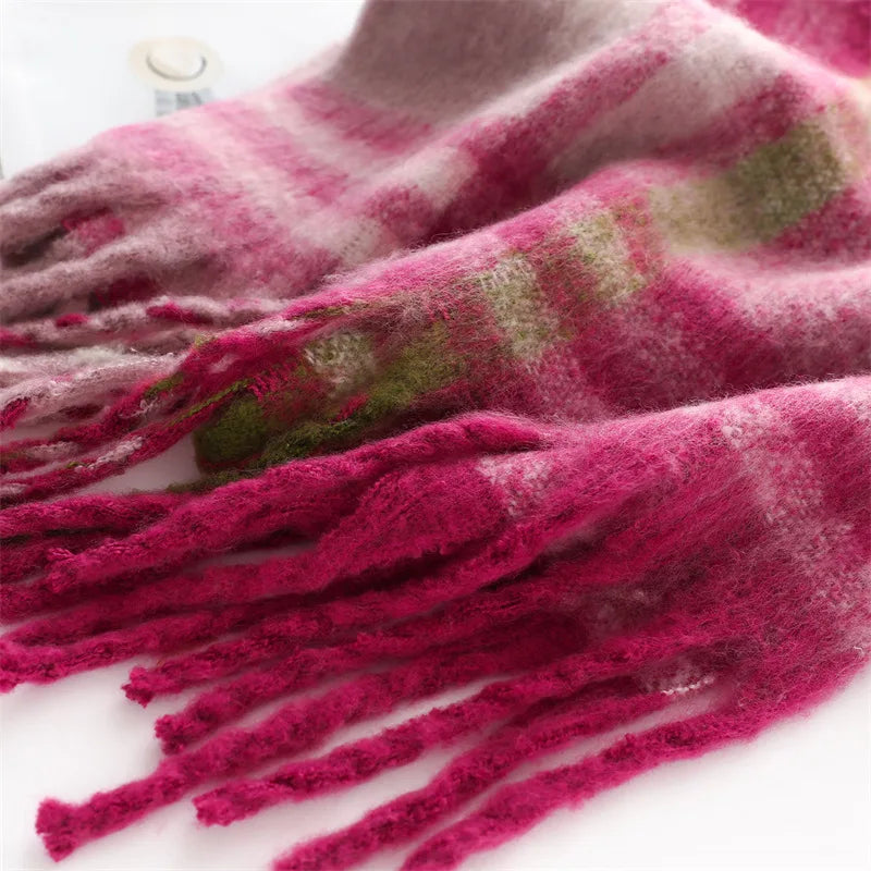 Ultra-Soft Korean Winter Cashmere-Feel Scarf – Thick, Warm & Stylish Tassel Shawl for Men & Women!