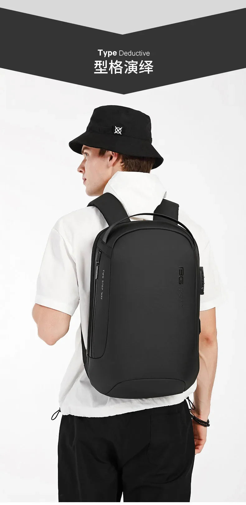 Bange Anti-Theft Backpack for Men – 15.6-inch Laptop Travel Backpack, Fashion Waterproof School Bag