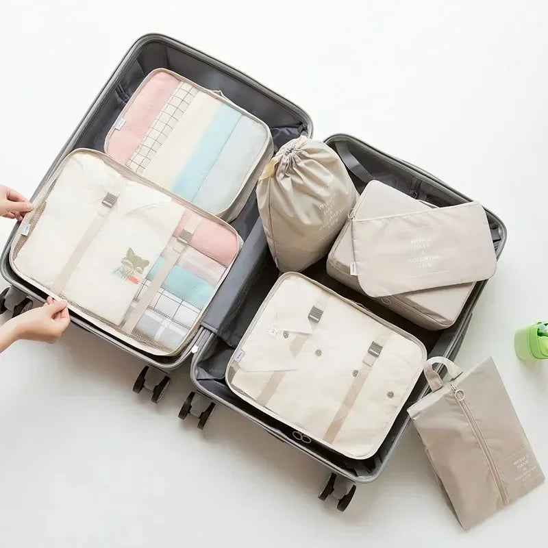 7-Piece Travel Organizer Set – Luggage Packing Cubes & Storage Bags for Clothes, Shoes & Accessories