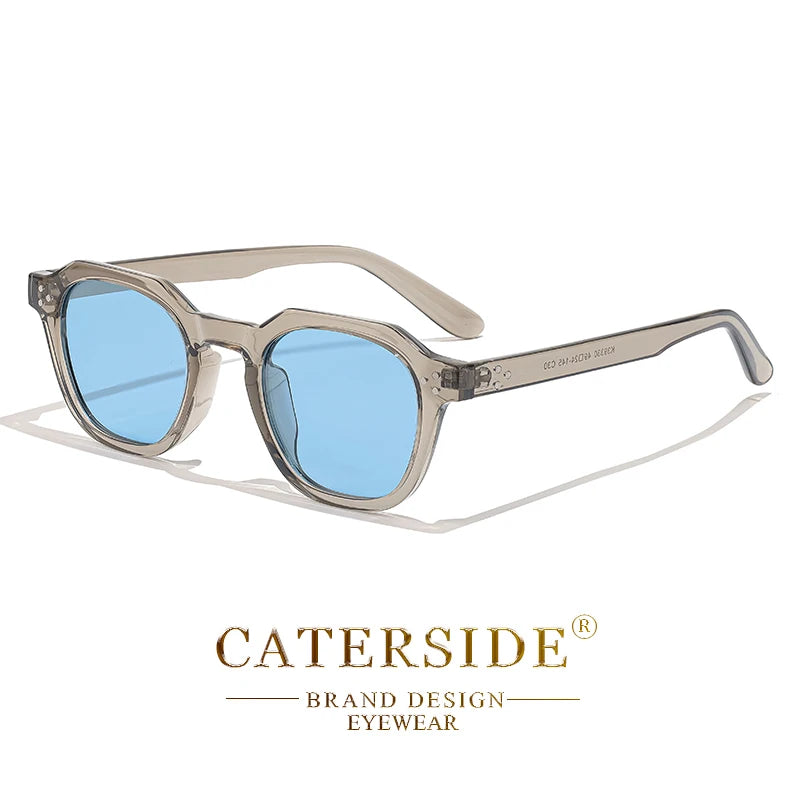 CATERSIDE Retro Polarized Sunglasses Men Ultralight TR90 Frame Polygon Women Sun Glasses Outdoor High Quality Travel Eyewear