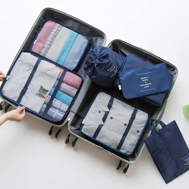 7-Piece Travel Organizer Set – Luggage Packing Cubes & Storage Bags for Clothes, Shoes & Accessories