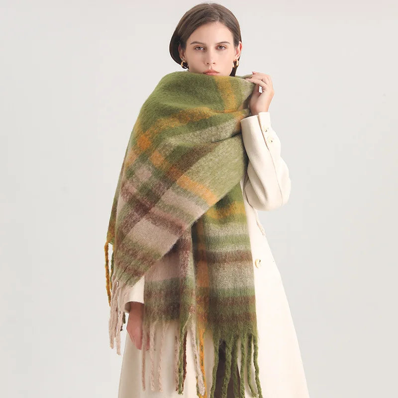 Ultra-Soft Korean Winter Cashmere-Feel Scarf – Thick, Warm & Stylish Tassel Shawl for Men & Women!