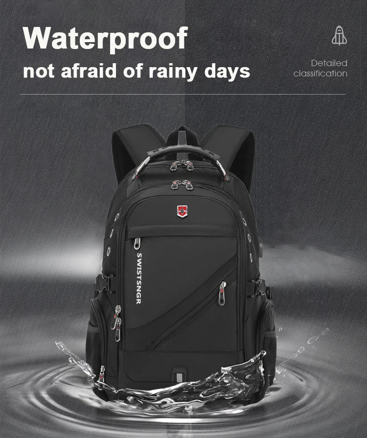 2025 Waterproof Laptop Backpack – 17/20 Inch Oxford Travel Rucksack for Men & Women, School Bag with Modern Design