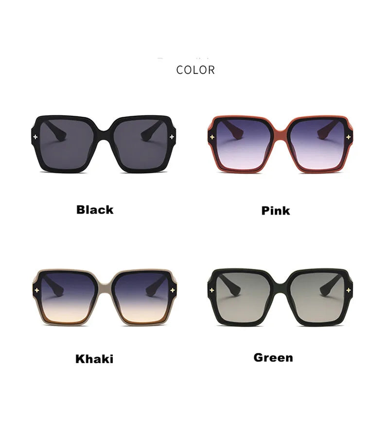 Luxury Women's New Retro Sunglasses Fashion Box Personalized Sunglasses Outdoor UV Protection UV400 Large Frame Driving Glasses