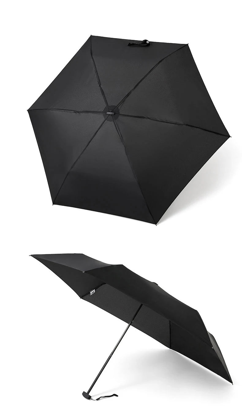Parachase Flat Rain Umbrella Woman Lightweight 143g Foldable Mini Umbrella Pocket Portable Travel Folding Umbrella Windproof