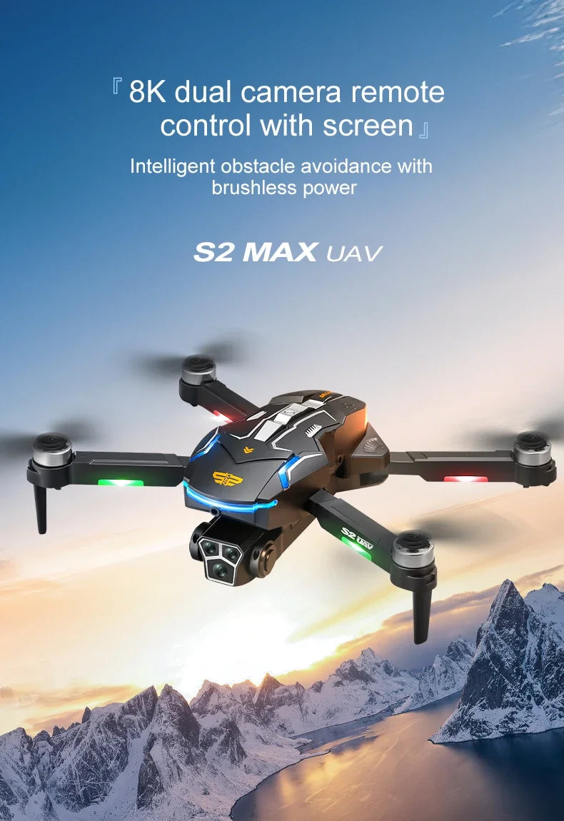 Xiaomi S2 Max Drone Professional 8K HD Dual Camera Obstacle Avoidance Foldable Quadcopter Drone With Screen Remote Control