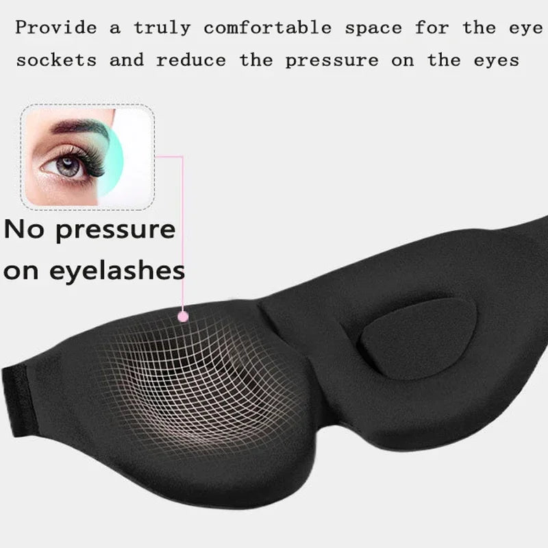 3D Sleep Mask Blindfold Sleeping Aid Eye Mask Soft Memory Foam Face Mask Eyeshade 99% Blockout Light Slaapmasker Eye Cover Patch