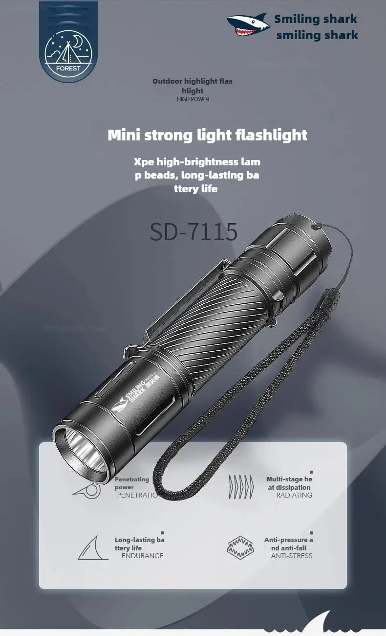 Xiaomi Ultra Bright LED Flashlight – Mini Portable USB Rechargeable Emergency Light for Home & Outdoor Use