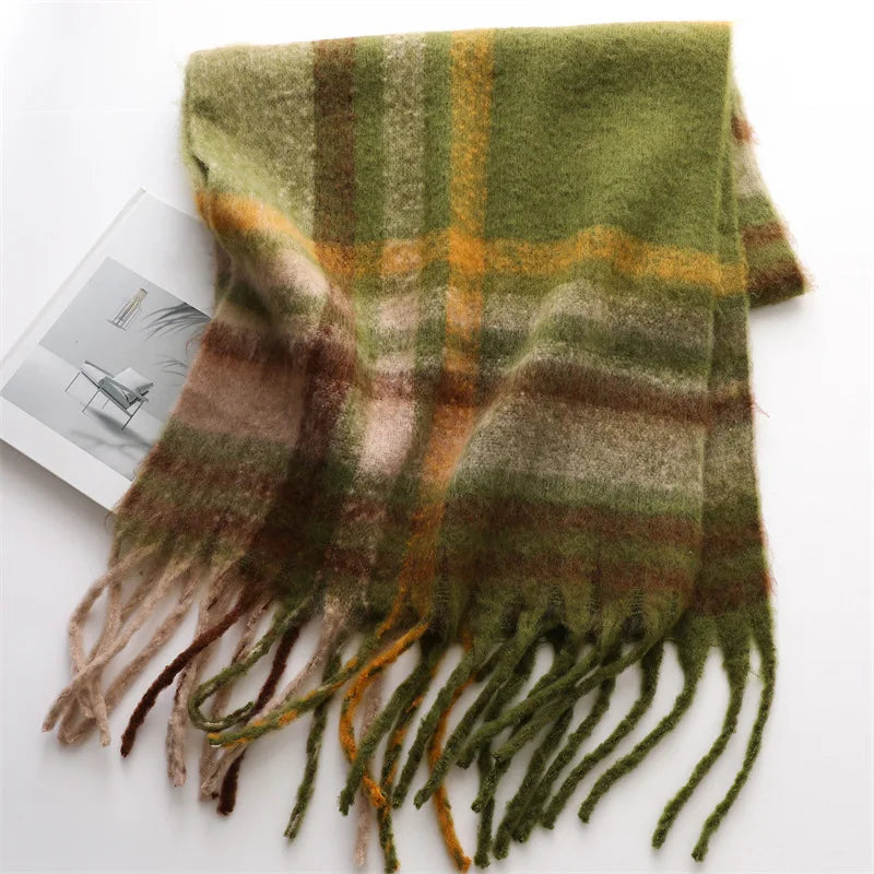 Ultra-Soft Korean Winter Cashmere-Feel Scarf – Thick, Warm & Stylish Tassel Shawl for Men & Women!