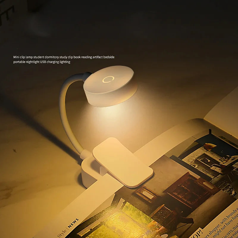 Portable LED Book Light – Eye Protection 360° Clip-On Desk Lamp for Reading, Travel & Bedroom