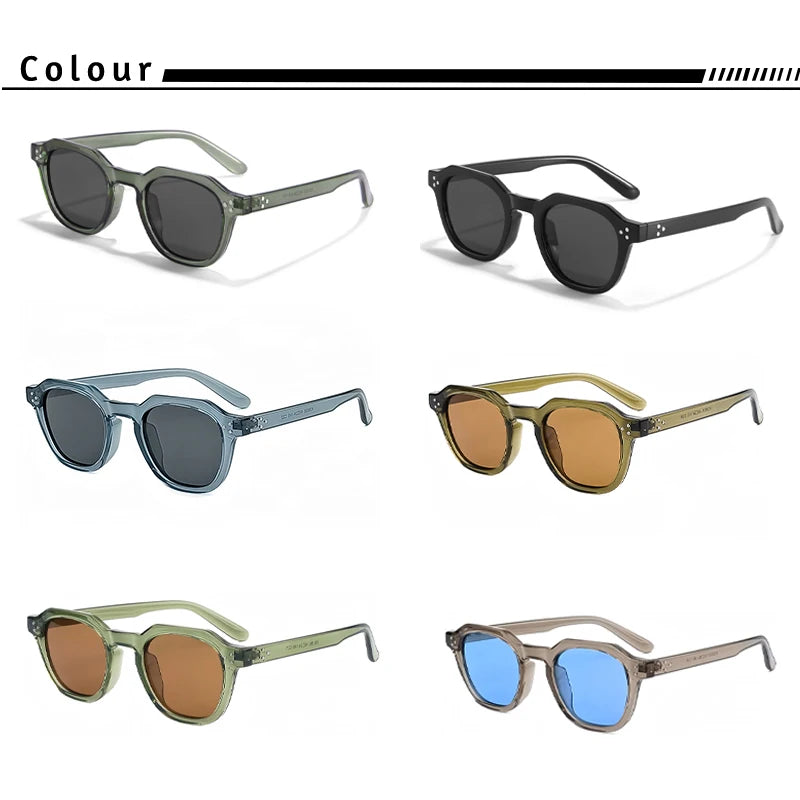 CATERSIDE Retro Polarized Sunglasses Men Ultralight TR90 Frame Polygon Women Sun Glasses Outdoor High Quality Travel Eyewear