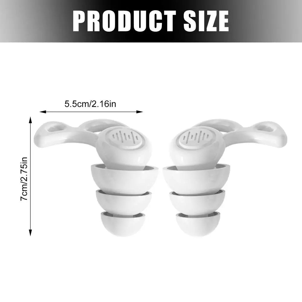 🌙 Enjoy Silence Anywhere – 3-Layer Ultra-Soft Silicone Earplugs for Sleeping, Swimming, Concerts & More! 🏊🎶✨