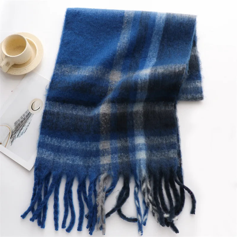 Ultra-Soft Korean Winter Cashmere-Feel Scarf – Thick, Warm & Stylish Tassel Shawl for Men & Women!