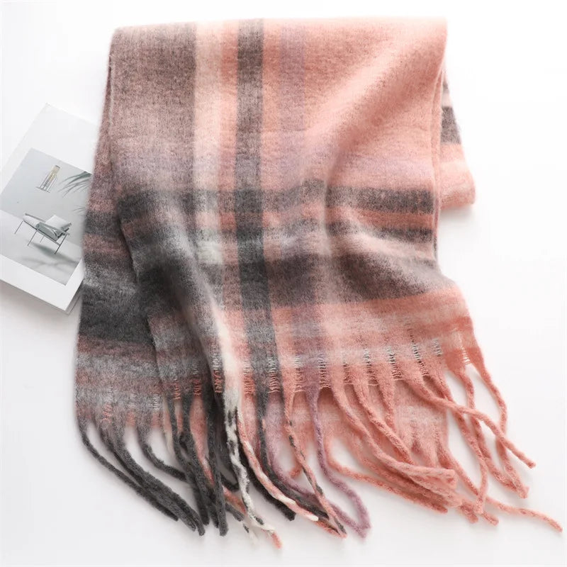 Ultra-Soft Korean Winter Cashmere-Feel Scarf – Thick, Warm & Stylish Tassel Shawl for Men & Women!
