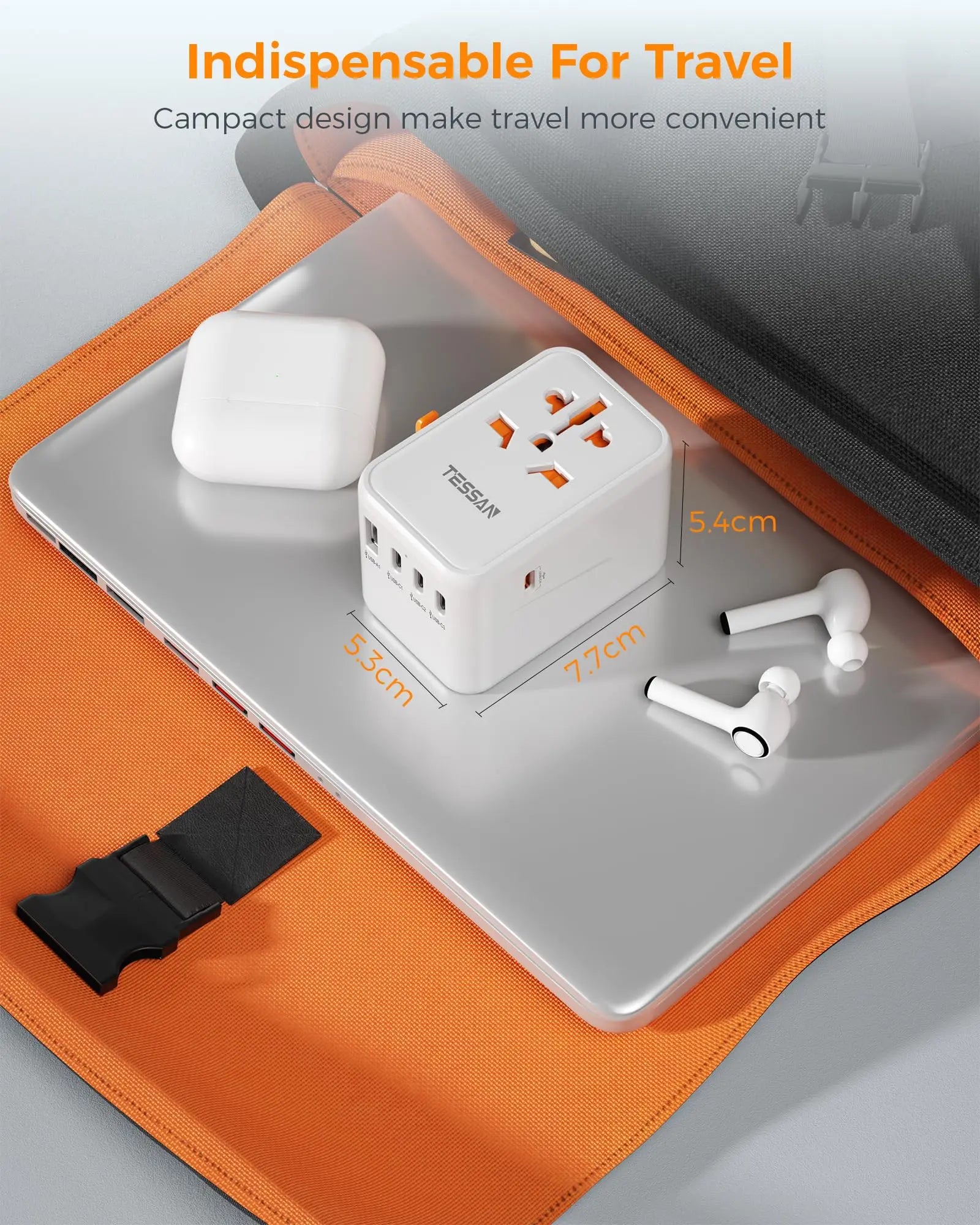 TESSAN 100W GaN Universal Travel Adapter – Fast Charging USB & Type-C Power Adapter for EU/UK/US/AU!