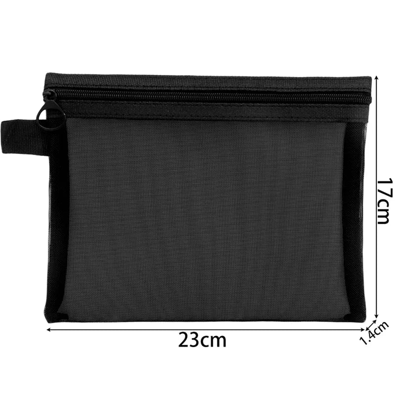 1/3pcs Mesh Clear Cosmetic Bags – Small & Large Black Makeup Bag, Portable Travel Toiletry Organizer, Lipstick Storage Pouch