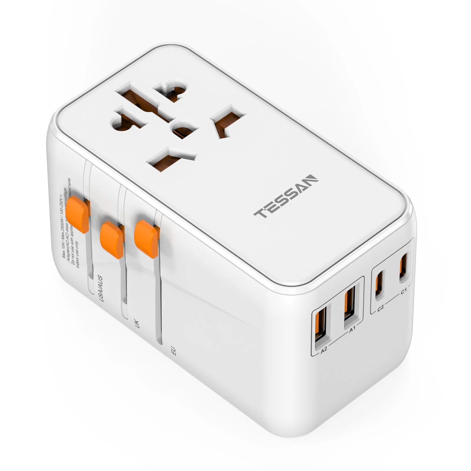TESSAN 100W GaN Universal Travel Adapter – Fast Charging USB & Type-C Power Adapter for EU/UK/US/AU!