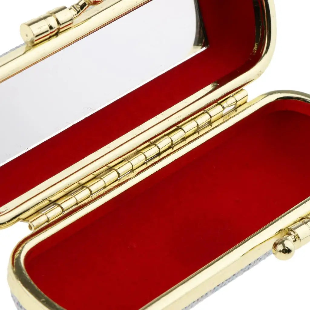 Soft Linen Lipstick Case with Mirror – Elegant Travel-Friendly Makeup Holder