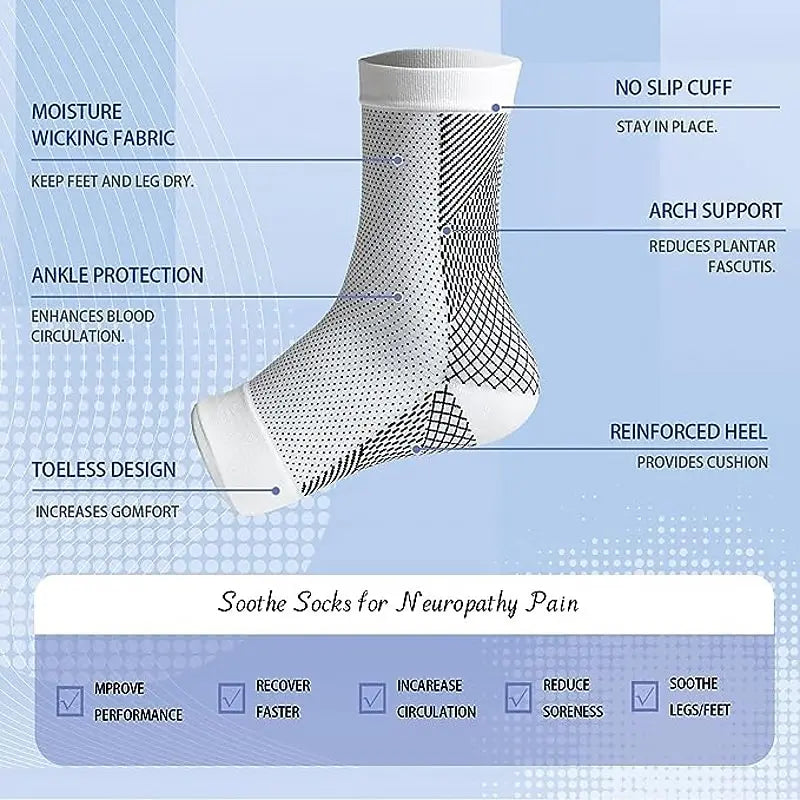 Neuropathy Compression Socks – Pain Relief Ankle Brace for Tendonitis & Swelling