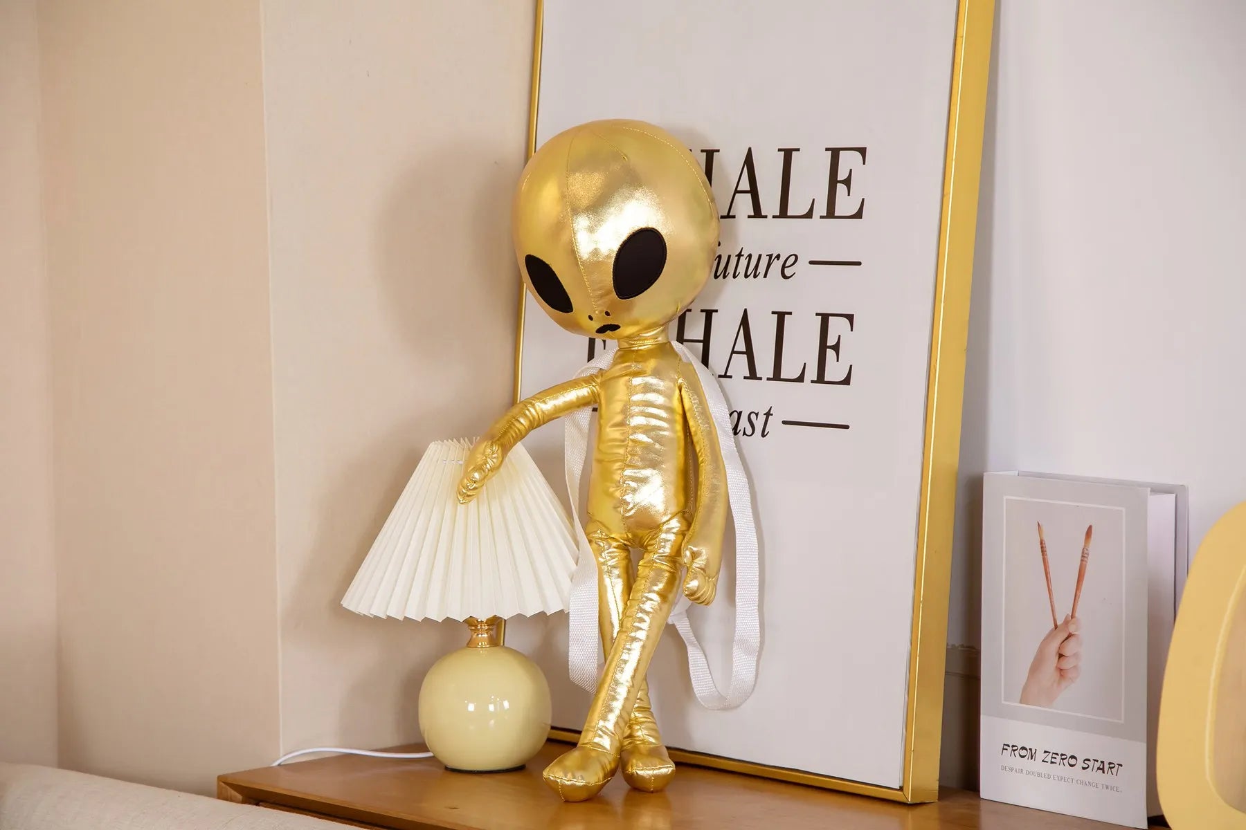 60cm Plush Alien Backpack – Soft & Adorable Extraterrestrial-Themed Bag, Perfect for Kids & Creative Gifts!