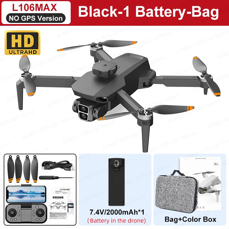L106 MAX Brushless Dual Camera Drone – 360° Obstacle Avoidance, 2.4GHz RC Quadcopter with HD Camera