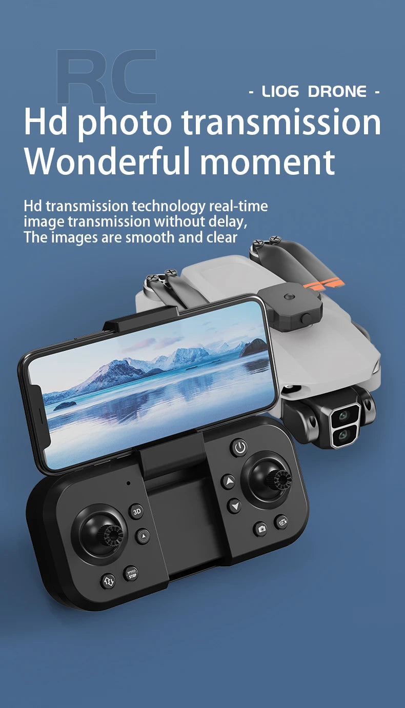 L106 MAX Brushless Dual Camera Drone – 360° Obstacle Avoidance, 2.4GHz RC Quadcopter with HD Camera