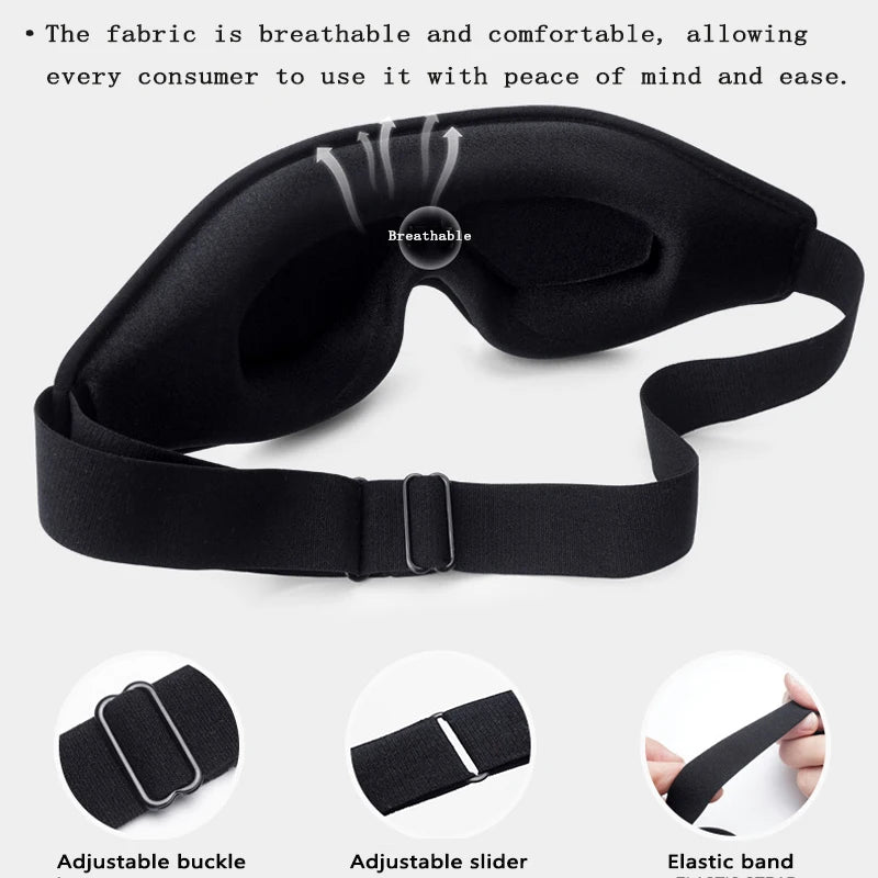 3D Sleep Mask Blindfold Sleeping Aid Eye Mask Soft Memory Foam Face Mask Eyeshade 99% Blockout Light Slaapmasker Eye Cover Patch