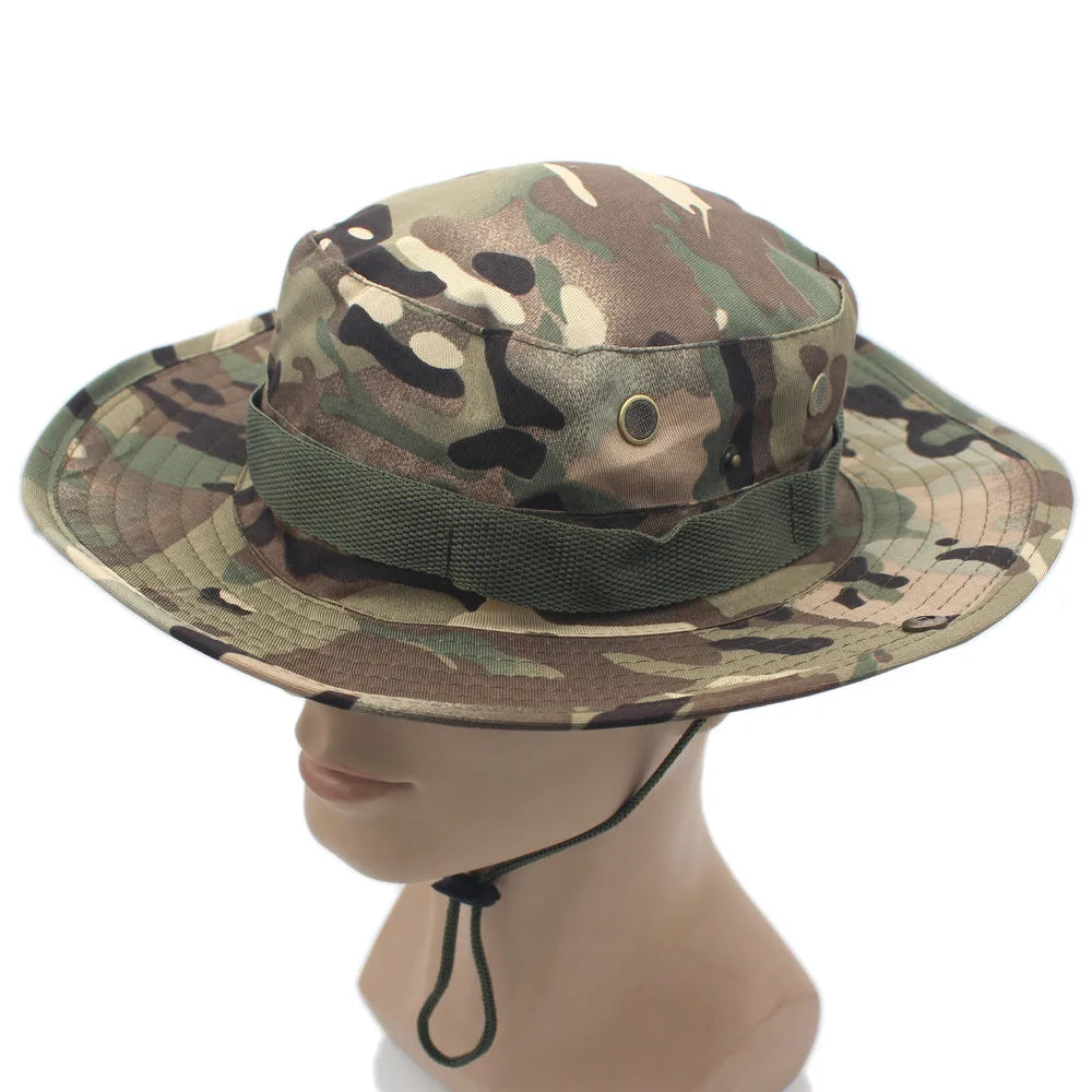 Camouflage Tactical Cap Boonie Bucket Hat Caps Camo Men Outdoor Sports Sun Bucket Cap Fishing Hiking Hunting Hats