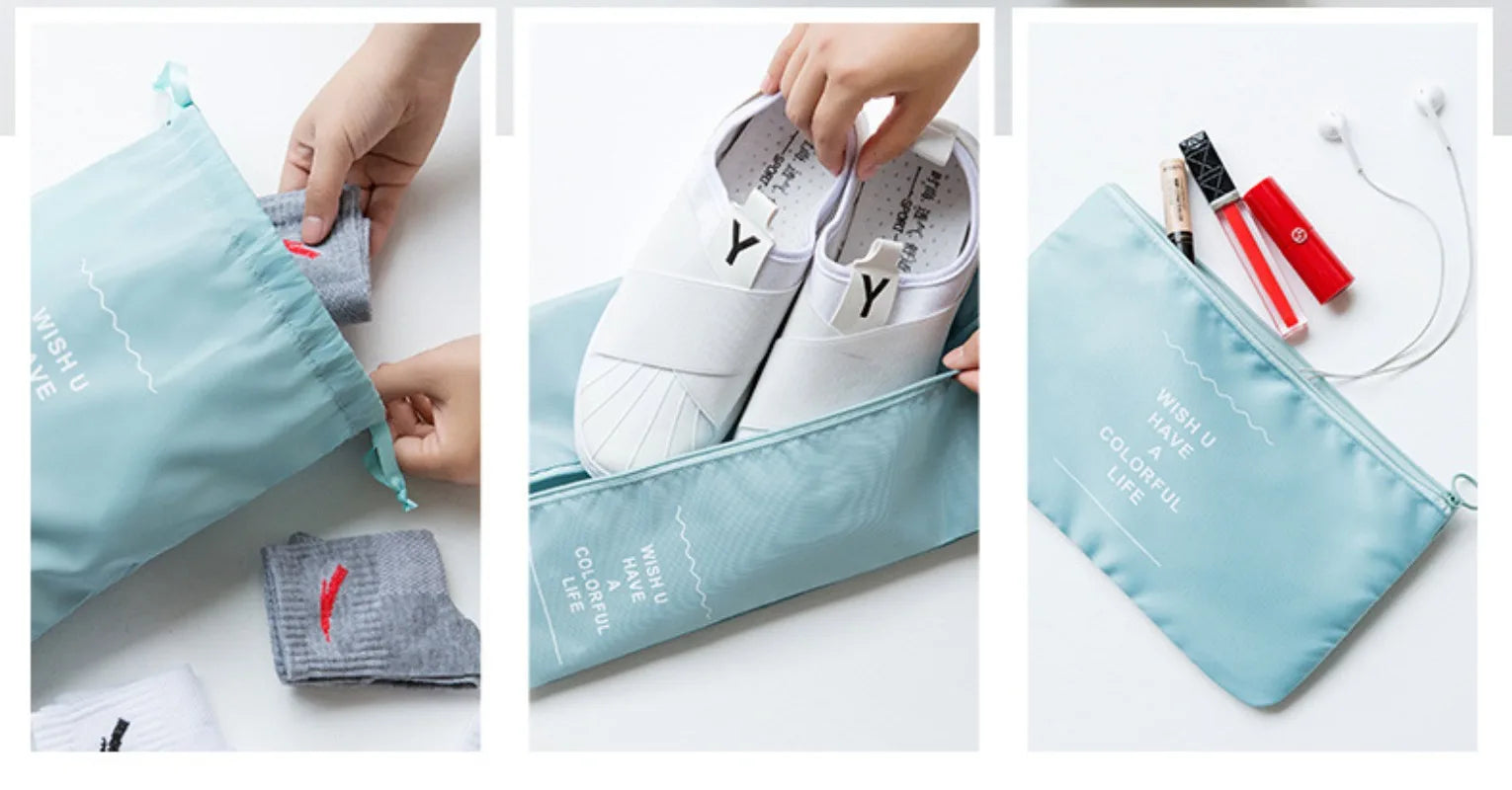7-Piece Travel Organizer Set – Luggage Packing Cubes & Storage Bags for Clothes, Shoes & Accessories