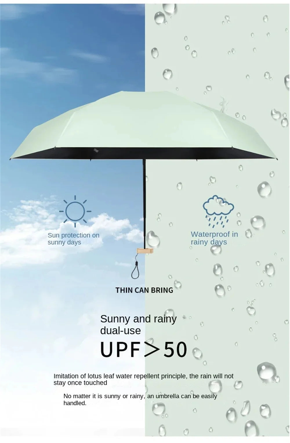 ☀️ Ultra-Compact Mini Folding Sun Umbrella – Pocket-Sized UV Protection for Travel & Everyday Use! ☔✨