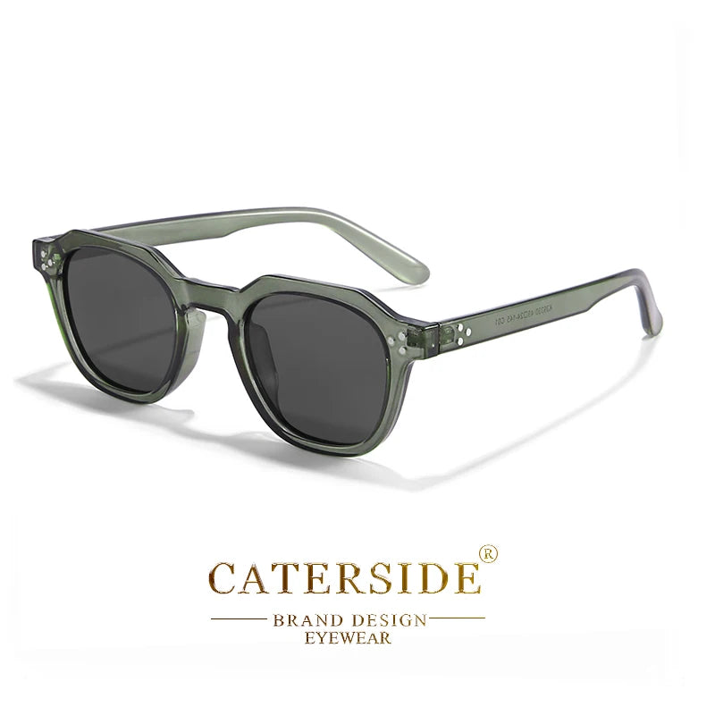 CATERSIDE Retro Polarized Sunglasses Men Ultralight TR90 Frame Polygon Women Sun Glasses Outdoor High Quality Travel Eyewear