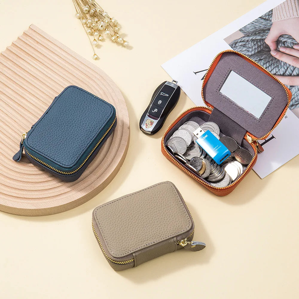 Luxury Mini Lipstick Case with Mirror – Elegant Travel Makeup Bag & Multi-Use Organizer