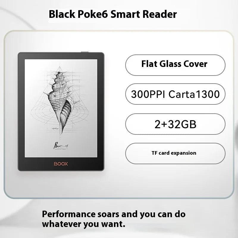 Boox Poke 6 & Poke 6S E-Readers – 6-Inch Portable E-Ink Screen Tablet for E-Books & Note-Taking