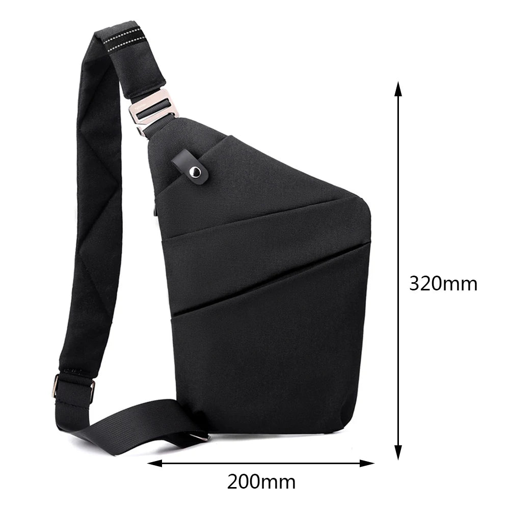 Men's Anti-Theft Travel Crossbody Bag – Mini Waterproof Sling Chest Bag for Everyday Use
