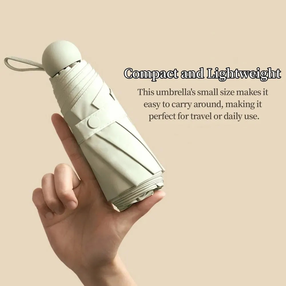 ☔ Lightweight & Compact Folding Travel Umbrella – Windproof, Rainproof & UV Protective with Capsule Storage! 🌦️✨