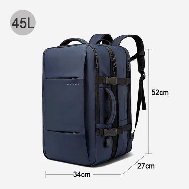 BANGE Expandable Men's Backpack – Waterproof 17.3-inch Laptop Backpack, Large Capacity Hiking Travel Bag for Men