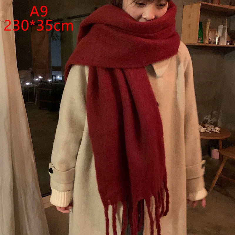 Luxury Cashmere-Feel Winter Scarf – Soft, Warm & Stylish Shawl Wrap with Tassels for Women!