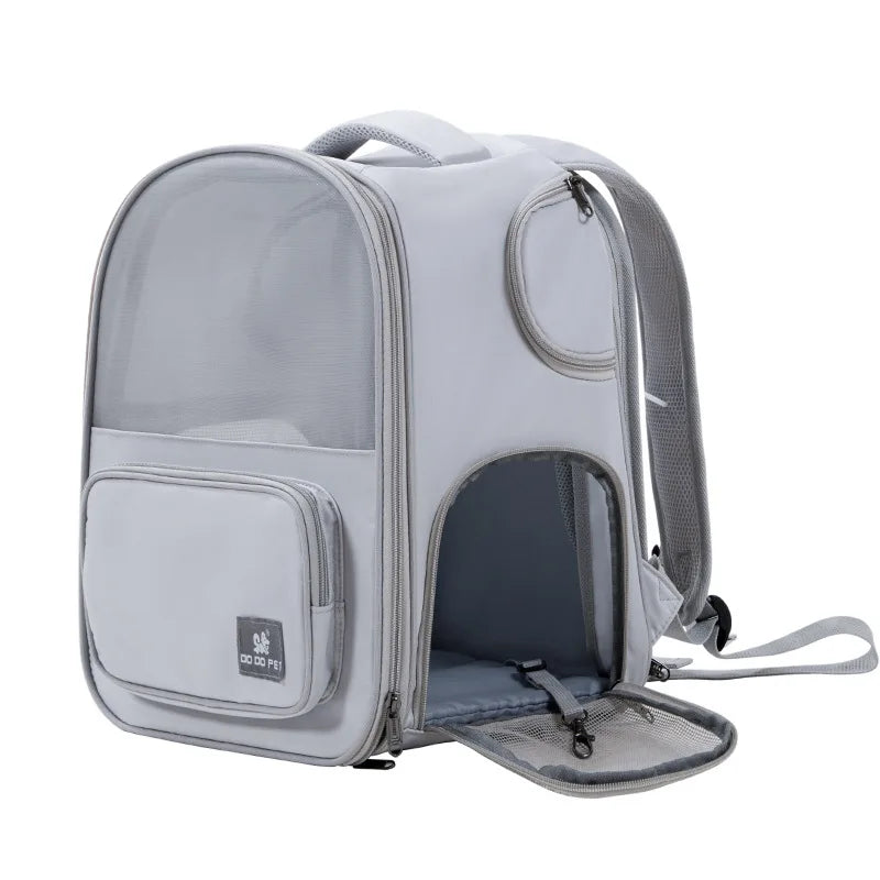 Pet Backpack Expandable Foldable Cat Carrier for Small Medium Dog and Cat Transport Dog Bag Large Space Pets Carrier with Zipper