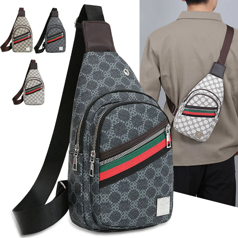 Men's Multifunctional Crossbody Bag – Casual Shoulder Chest Bag with Earphone Hole