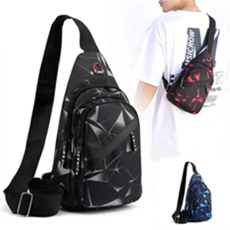 Oxford Cloth Casual Crossbody Bag – Unisex Sports Travel Outdoor Backpack, Lightweight Lovers Chest Shoulder Bag